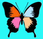 Dibujo Mariposa con alas negras pintado por mariel