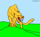 Dibujo Tigre con afilados colmillos pintado por david