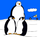 Dibujo Familia pingüino pintado por luis