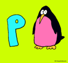 Dibujo Pingüino pintado por nene