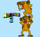 Dibujo Madagascar 2 Manson y Phil pintado por zahira
