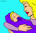 Dibujo Madre con su bebe II pintado por marta