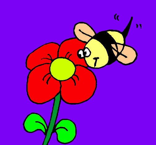 Abeja y flor