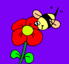 Dibujo Abeja y flor pintado por tere