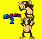 Dibujo Madagascar 2 Manson y Phil pintado por GAEL