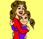 Dibujo Madre e hija abrazadas pintado por Martita
