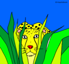 Dibujo Guepardo pintado por leon