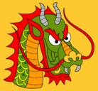 Dibujo Cabeza de dragón pintado por lola