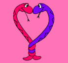 Dibujo Serpientes enamoradas pintado por bego
