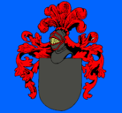 Dibujo Escudo de armas y casco pintado por cata3