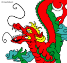 Dibujo Dragón japonés pintado por marcelita