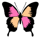 Dibujo Mariposa con alas negras pintado por monica