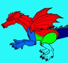 Dibujo Dragón feroz pintado por benjamin