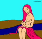 Dibujo Madre con su bebe pintado por elizabedht