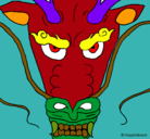 Dibujo Cabeza de dragón pintado por alejo