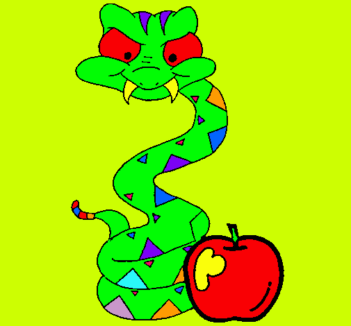 Serpiente y manzana