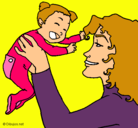 Dibujo Madre con su bebe pintado por vanessa