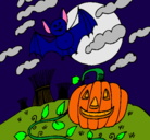 Dibujo Paisaje de Halloween pintado por isabella