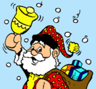 Dibujo Santa Claus y su campana pintado por Martita