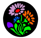 Dibujo Grabado con flores pintado por nuria