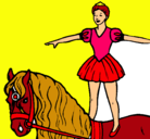 Dibujo Trapecista encima de caballo pintado por estefania1234567