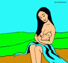 Dibujo Madre con su bebe pintado por MATERNIDADELPASODO