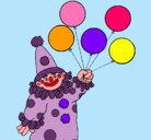 Dibujo Payaso con globos pintado por fany