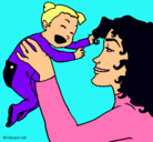 Dibujo Madre con su bebe pintado por lorena