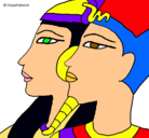 Dibujo Ramsés y Nefertiti pintado por pimpi