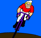 Dibujo Ciclista con gorra pintado por JORGE