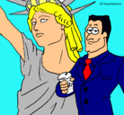 Dibujo Estados Unidos de América pintado por johnny