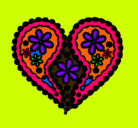 Dibujo Corazón de flores pintado por moto.g.p.