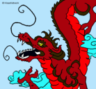 Dibujo Dragón japonés pintado por farwella