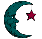Dibujo Luna y estrella pintado por fernanda