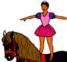 Dibujo Trapecista encima de caballo pintado por larariosaviles