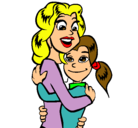 Dibujo Madre e hija abrazadas pintado por aliciag