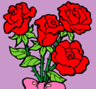 Dibujo Ramo de rosas pintado por aaale