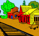 Dibujo Estación de tren pintado por alejandro