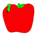 Dibujo Gusano en la fruta pintado por miriam