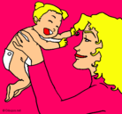 Dibujo Madre con su bebe pintado por ANAPATRICIA