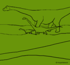 Dibujo Familia de Braquiosaurios pintado por derian