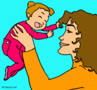 Dibujo Madre con su bebe pintado por LISSET