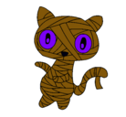 Dibujo Gato garabato momia pintado por moni