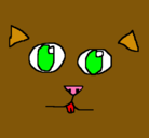 Dibujo Cara de gato pintado por ivan