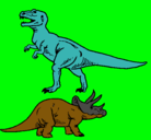 Dibujo Triceratops y tiranosaurios rex pintado por ANDREBYS