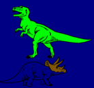 Dibujo Triceratops y tiranosaurios rex pintado por rui3