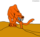 Dibujo Tigre con afilados colmillos pintado por duel