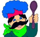 Dibujo Chef con bigote pintado por carmelilla