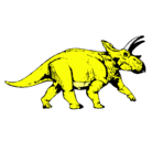 Dibujo Triceratops pintado por Daniel.