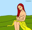 Dibujo Madre con su bebe pintado por 000123
